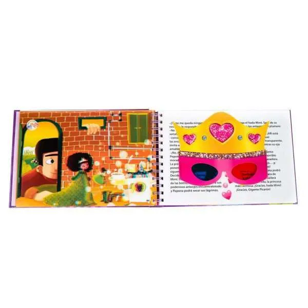 Secretos De Princesa Lujoso Cofre 2 Libritos + Anteojos 3D Diseño Corona - Imagen 4