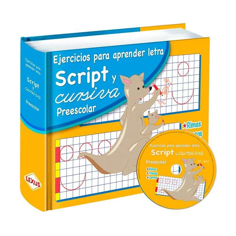 Script Y Cursiva Preescolar Ejercicios Para Aprender Letra 1 Tomo + Cd