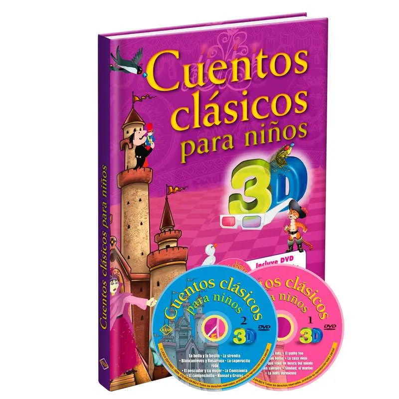Cuentos Clasicos Para Niños En 3D + 2 Dvd Billingue
