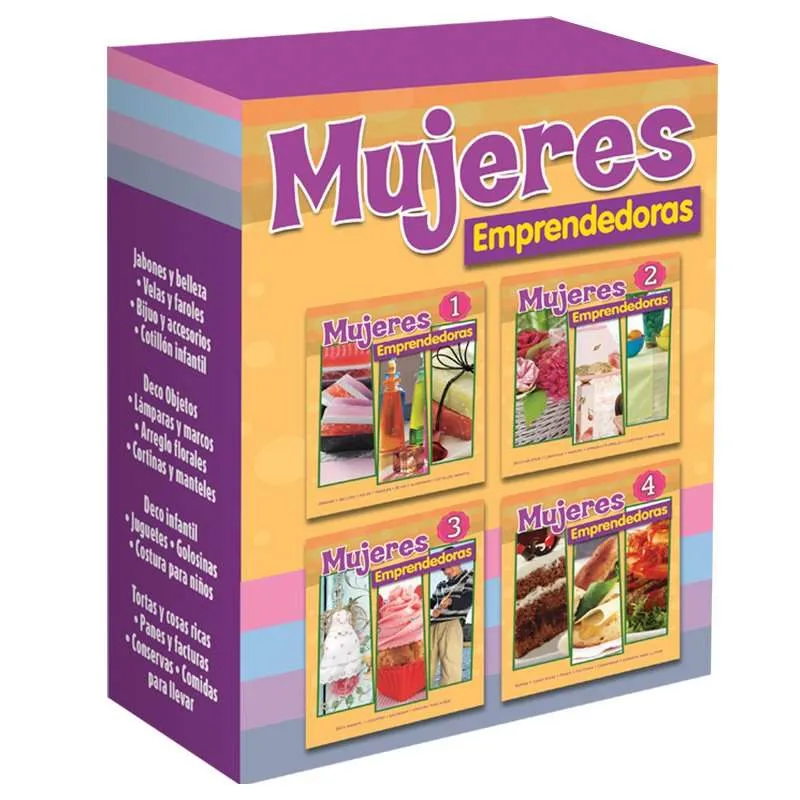 Mujeres Emprendedoras Jabones,Velas,Belleza,Tortas,Costura, Deco 4 Tomos