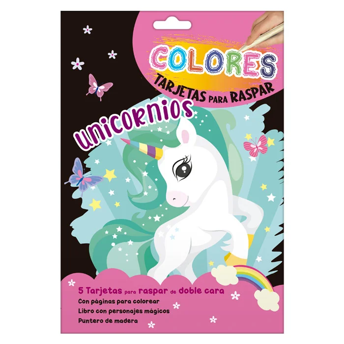 Unicornios – Colores Tarjetas para Raspar